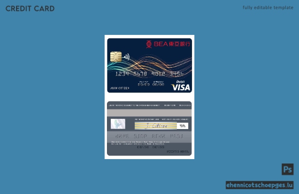 Beispielvorschau der Visa-Debitkarte der Bank of East Asia aus Hongkong